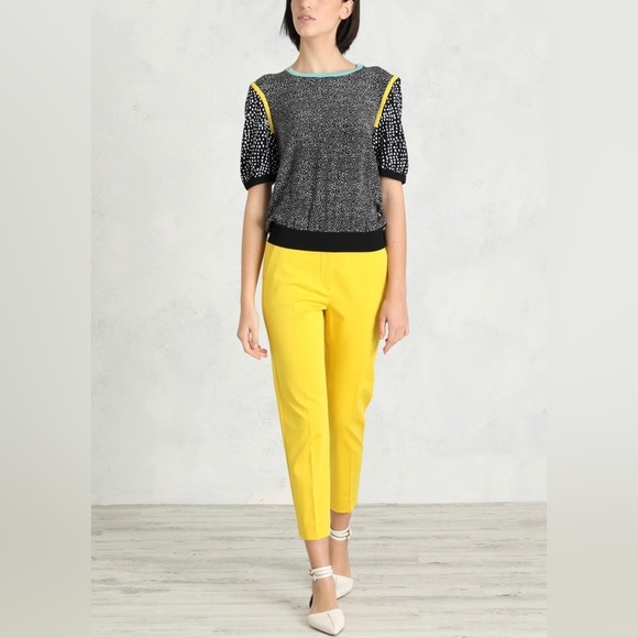 MaxMara label-cut Floral Contrast Trim Knit Top IT40 165/88A US4/6 Spring/Summer - Picture 1 of 16